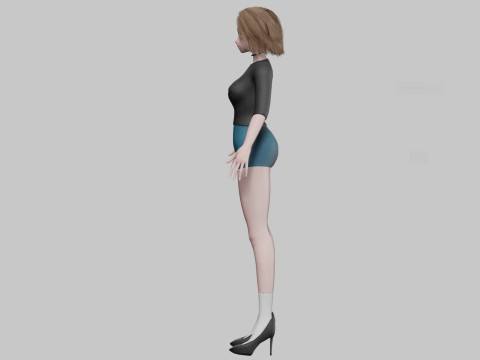 Standard Basic girl V30816 3D 모델