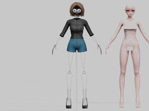 Standard Basic girl V30816 3D 모델