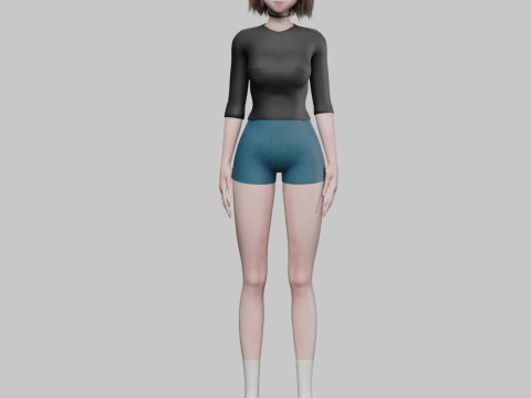 Standard Basic girl V30816 3D 모델