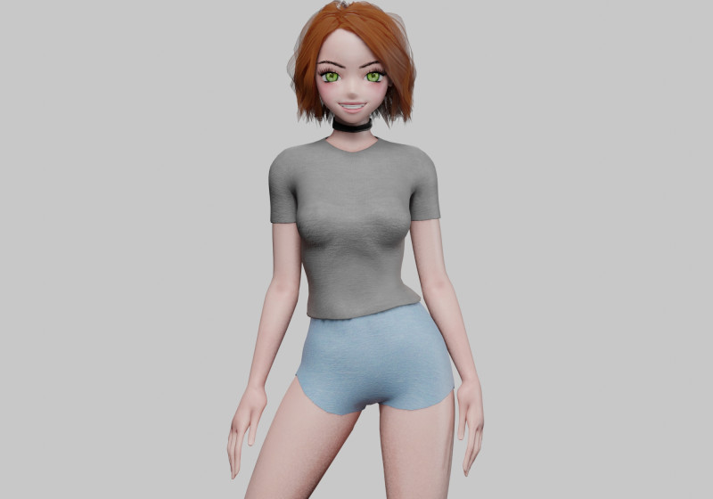 Standard cute girl V30482 3D 模型 .c4d .max .obj .3ds .fbx .stl .blend 