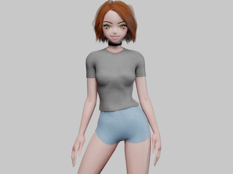 Standard cute girl V30482 3D Model