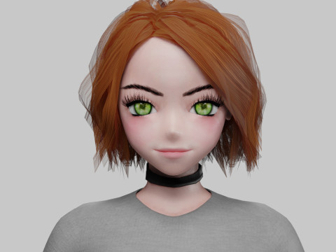 Standard cute girl V30482 3D 模型