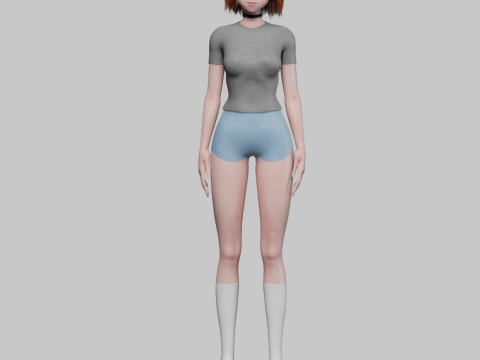 Standard cute girl V30482 3D 模型