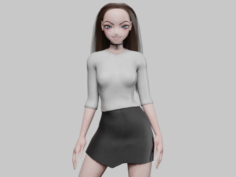 Stylized anime girl V28337 3D मॉडल