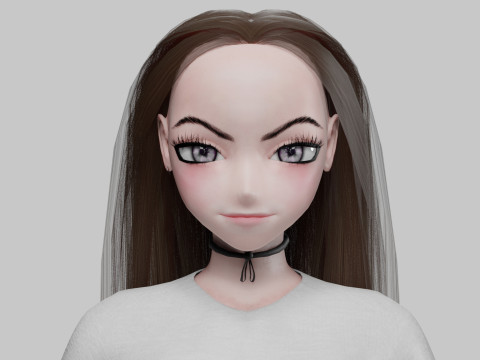 Stylized anime girl V28337 3D-Modell