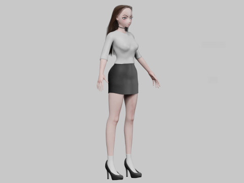 Stylized anime girl V28337 3D-Modell