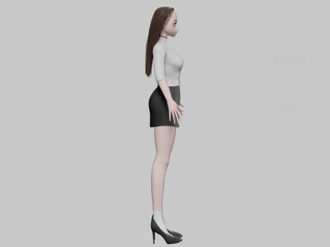 Stylized anime girl V28337 3D-Modell