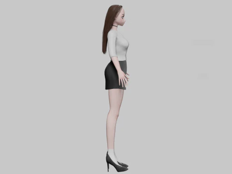 Stylized anime girl V28337 3D Model