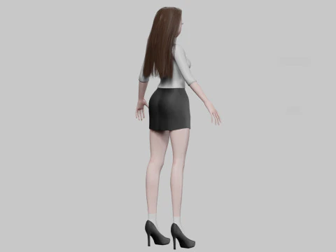 Stylized anime girl V28337 3D Model
