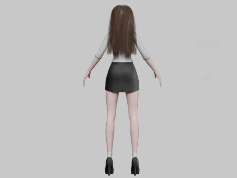 Stylized anime girl V28337 3D Model