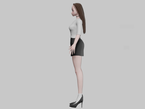 Stylized anime girl V28337 3D-Modell