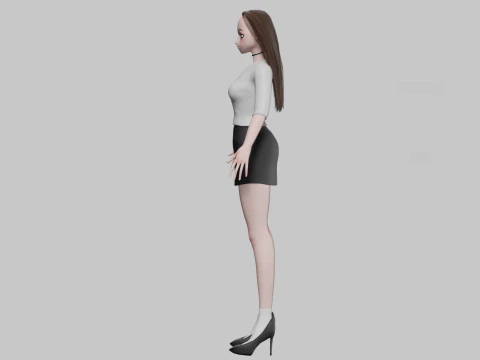 Stylized anime girl V28337 3D Model
