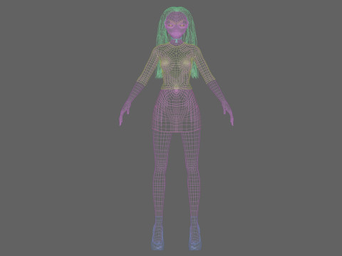Stylized anime girl V28337 3D-Modell