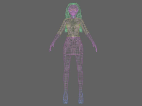 Stylized anime girl V28337 3D Model