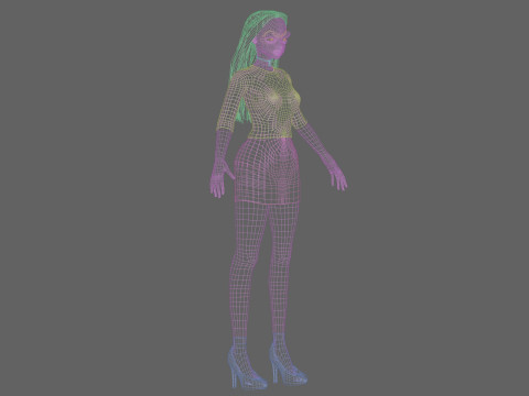 Stylized anime girl V28337 3D-Modell