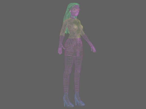 Stylized anime girl V28337 3D Model