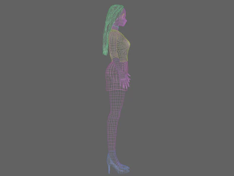 Stylized anime girl V28337 3D Model