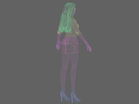 Stylized anime girl V28337 3D Model
