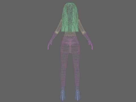 Stylized anime girl V28337 3D Model