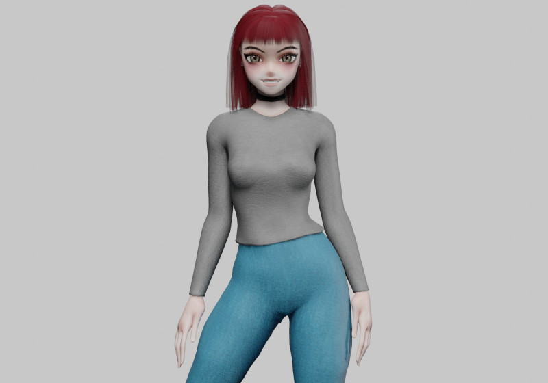 Stylized cute girl V27987 3D Model .c4d .max .obj .3ds .fbx .stl .blend
