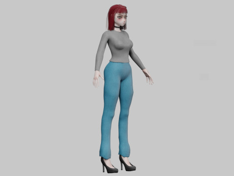 Stylized cute girl V27987 3D Model