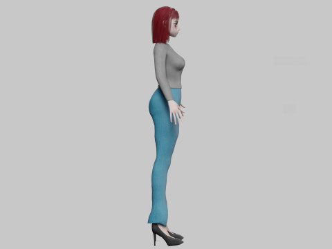 Stylized cute girl V27987 3D Model