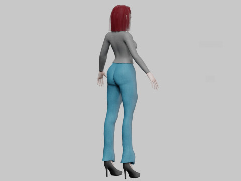 Stylized cute girl V27987 3D Model