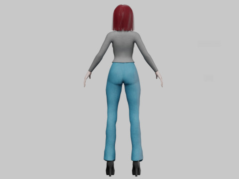 Stylized cute girl V27987 3D Model