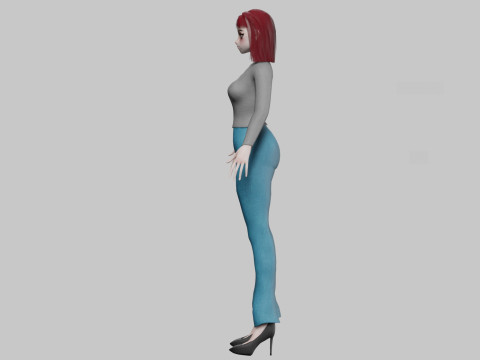Stylized cute girl V27987 3D Model
