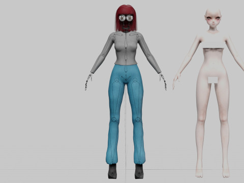 Stylized cute girl V27987 3D Model