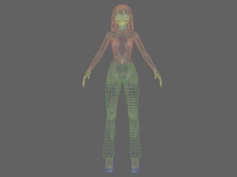 Stylized cute girl V27987 3D Model