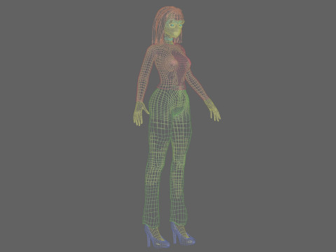 Stylized cute girl V27987 3D Model