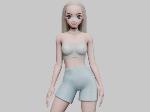 Sweet anime girl V24687 3D Model