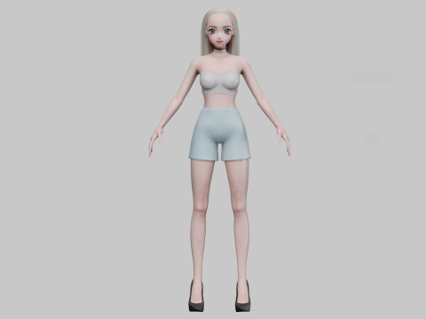 Sweet anime girl V24687 Model 3D