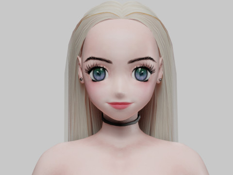 Sweet anime girl V24687 Model 3D