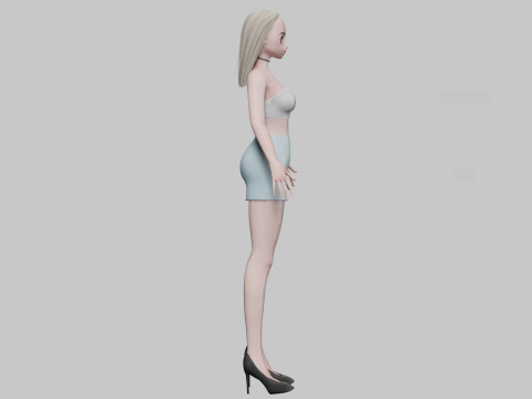Sweet anime girl V24687 Model 3D