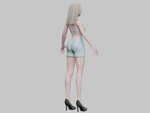 Sweet anime girl V24687 Model 3D