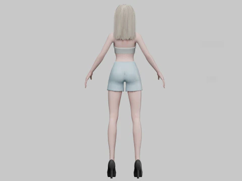 Sweet anime girl V24687 3D Model