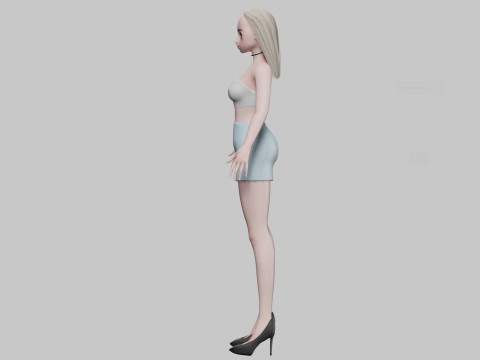 Sweet anime girl V24687 Model 3D