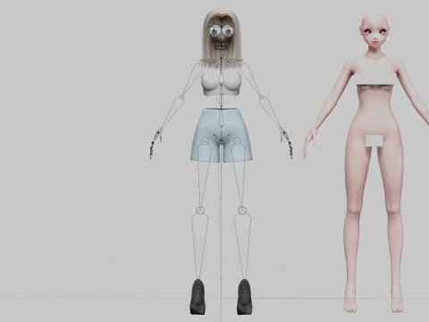 Sweet anime girl V24687 Model 3D