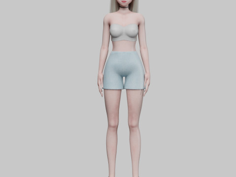 Sweet anime girl V24687 Model 3D