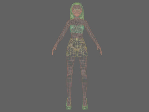Sweet anime girl V24687 Model 3D