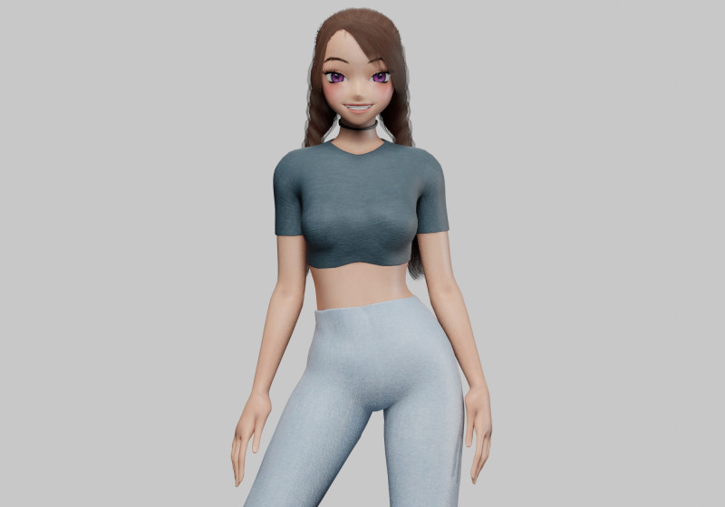 Sweet Basic girl V25451 3D 모델 .c4d .max .obj .3ds .fbx .stl .blend 