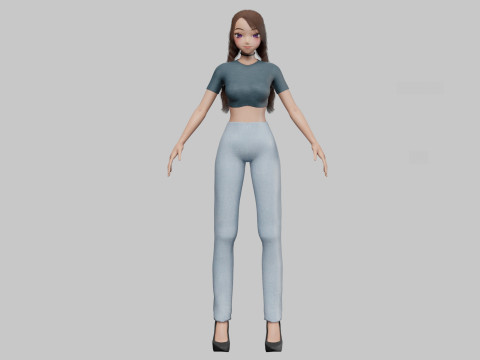 Sweet Basic girl V25451 3D 모델