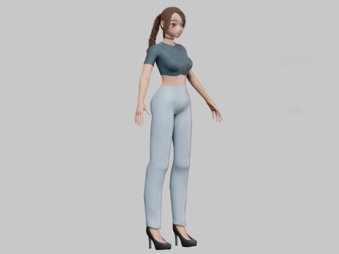 Sweet Basic girl V25451 3D 모델