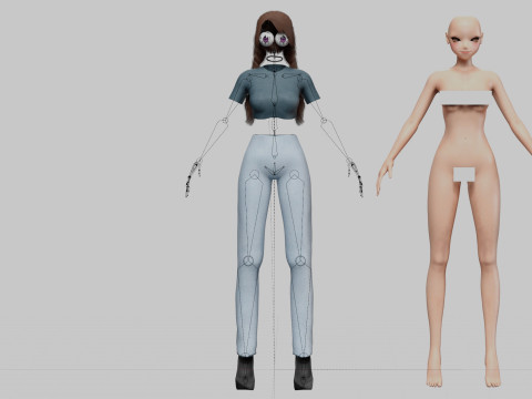 Sweet Basic girl V25451 3D 모델