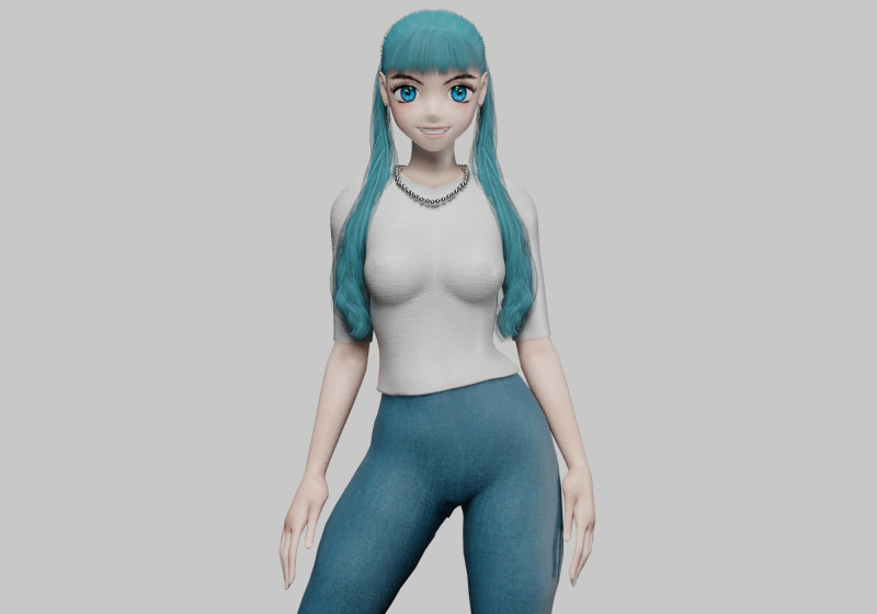 Sweet cute girl V25690 3D Model .c4d .max .obj .3ds .fbx .stl .blend 