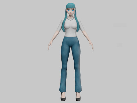 Sweet cute girl V25690 3D Model