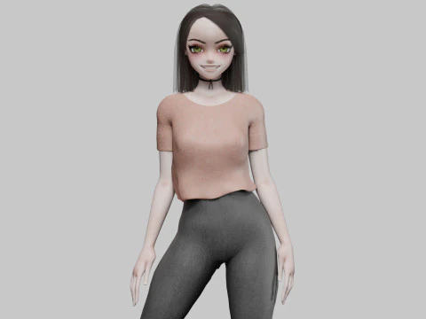 십대 애니메이션 소녀 V27379 3D 모델