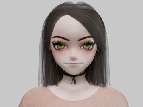 Teen anime girl V27379 3D Model